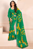 Stunning Green-Color Digital Printed Georgette Festival Wear Saree