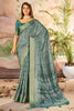 Surprising Green Printed Dola Silk Festival Wear Saree With Blouse