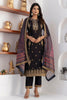 Beautiful Black Zari Weaving Jacquard Silk Event Wear Pant Suit