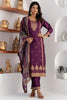 Marvelous Purple Zari Weaving Jacquard Silk Festival Wear Pant Suit