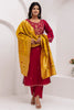 Fabulous Maroon Floral Embroidery Viscose Silk Festival Wear Pant Suit