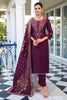 Stunning Purple Embroidery Work Viscose Silk Function Wear Pant Suit
