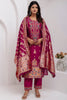 Majestic Magenta Color Zari Weaving Jacquard Silk Event Wear Pant Suit