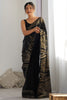 Alluring Black Sequins Work Georgette Party Wear Saree With Blouse