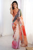 Enjoyable Multi-Color Digital Printed Chinon Cocktail Party Wear Saree