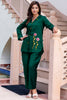Captivating Bottle Green Hand Work Silk Casual Wear Co-Ord Set