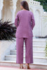 Tantalizing Lavender Hand Work Silk Office Wear Co-Ord Set