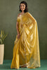 Adorable Yellow Border Work Chiffon Pre-Stitched Saree With Blouse