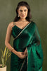 Good-looking Green Border Work Chiffon Pre-Stitched Party Wear Saree