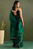 Good-looking Green Border Work Chiffon Pre-Stitched Party Wear Saree