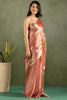 Pretty Rose Gold Chiffon Party Wear Pre-Stitched Saree With Blouse