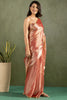 Pretty Rose Gold Chiffon Party Wear Pre-Stitched Saree With Blouse