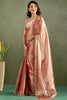 Pretty Rose Gold Chiffon Party Wear Pre-Stitched Saree With Blouse