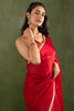 Precious Red Border Work Chiffon Ready To Wear Saree With Blouse