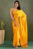Glamorous Yellow Border Work Chiffon Festival Wear Pre-Stitched Saree