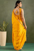 Glamorous Yellow Border Work Chiffon Festival Wear Pre-Stitched Saree