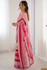 Lovely Pink Leheriya Printed Chiffon Festival Wear Saree With Blouse