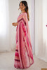 Lovely Pink Leheriya Printed Chiffon Festival Wear Saree With Blouse