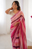 Lovely Pink Leheriya Printed Chiffon Festival Wear Saree With Blouse