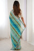 Elegant Teal Blue Leheriya Printed Chiffon Traditional Saree With Blouse