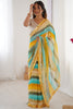 Pleasant Yellow Leheriya Printed Chiffon Festival Wear Saree