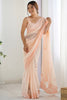 Gorgeous Peach Sequins Embroidered Georgette Festival Wear Saree