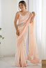 Gorgeous Peach Sequins Embroidered Georgette Festival Wear Saree