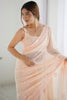 Gorgeous Peach Sequins Embroidered Georgette Festival Wear Saree