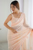 Gorgeous Peach Sequins Embroidered Georgette Festival Wear Saree