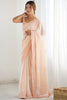 Gorgeous Peach Sequins Embroidered Georgette Festival Wear Saree