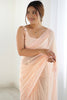 Gorgeous Peach Sequins Embroidered Georgette Festival Wear Saree