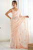 Gorgeous Peach Sequins Embroidered Georgette Festival Wear Saree