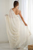 Delightful Cream Sequins Georgette Event Wear Saree With Blouse