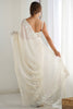 Delightful Cream Sequins Georgette Event Wear Saree With Blouse
