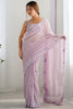 Pleasant Lavender Sequins Georgette Festival Wear Saree With Blouse