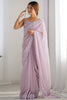 Pleasant Lavender Sequins Georgette Festival Wear Saree With Blouse