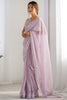 Pleasant Lavender Sequins Georgette Festival Wear Saree With Blouse