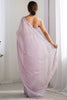 Pleasant Lavender Sequins Georgette Festival Wear Saree With Blouse
