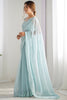 Adorable Sky Blue Sequins Georgette Event Wear Saree With Blouse