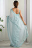 Adorable Sky Blue Sequins Georgette Event Wear Saree With Blouse