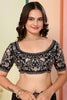 Bewitching Black Embroidered Organza Reception Wear Saree
