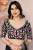 Trendy Black Leheriya Printed Georgette Party Wear Saree With Blouse
