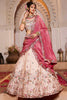 Special Cream Thread Embroidered Tissue Silk Wedding Lehenga Choli