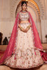 Special Cream Thread Embroidered Tissue Silk Wedding Lehenga Choli
