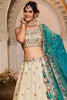 Glamorous Cream Thread Embroidered Silk Designer Lehenga Choli