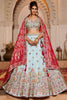 Alluring Sky Blue Thread Work Silk Engagement Wear Lehenga Choli