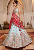 Alluring Sky Blue Thread Work Silk Engagement Wear Lehenga Choli