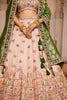 Beautiful Peach Tissue Silk Thread Embroidered  Wedding Lehenga Choli