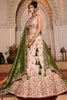 Beautiful Peach Tissue Silk Thread Embroidered  Wedding Lehenga Choli