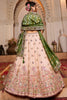 Beautiful Peach Tissue Silk Thread Embroidered  Wedding Lehenga Choli